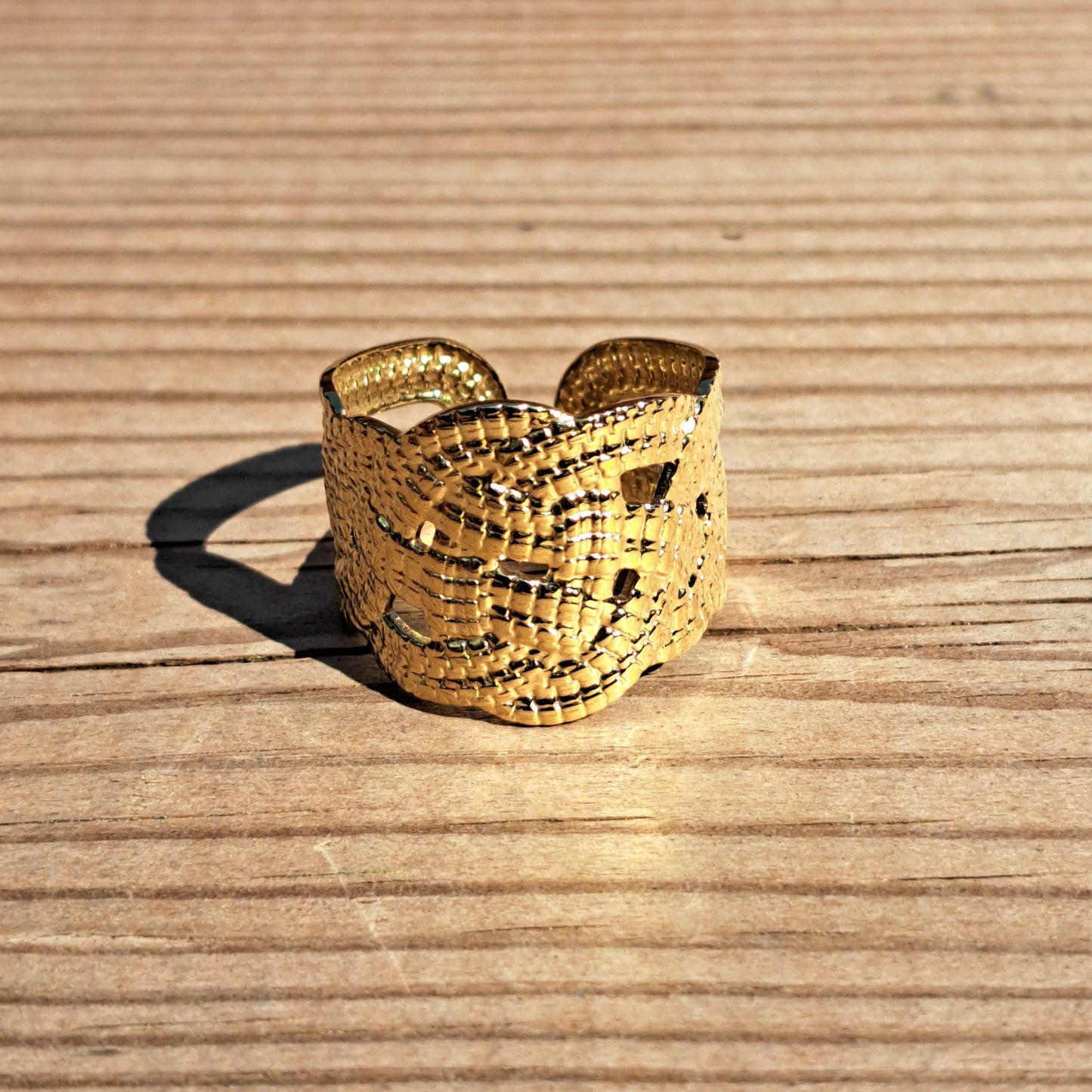 Bague Corde Tressée Dorée