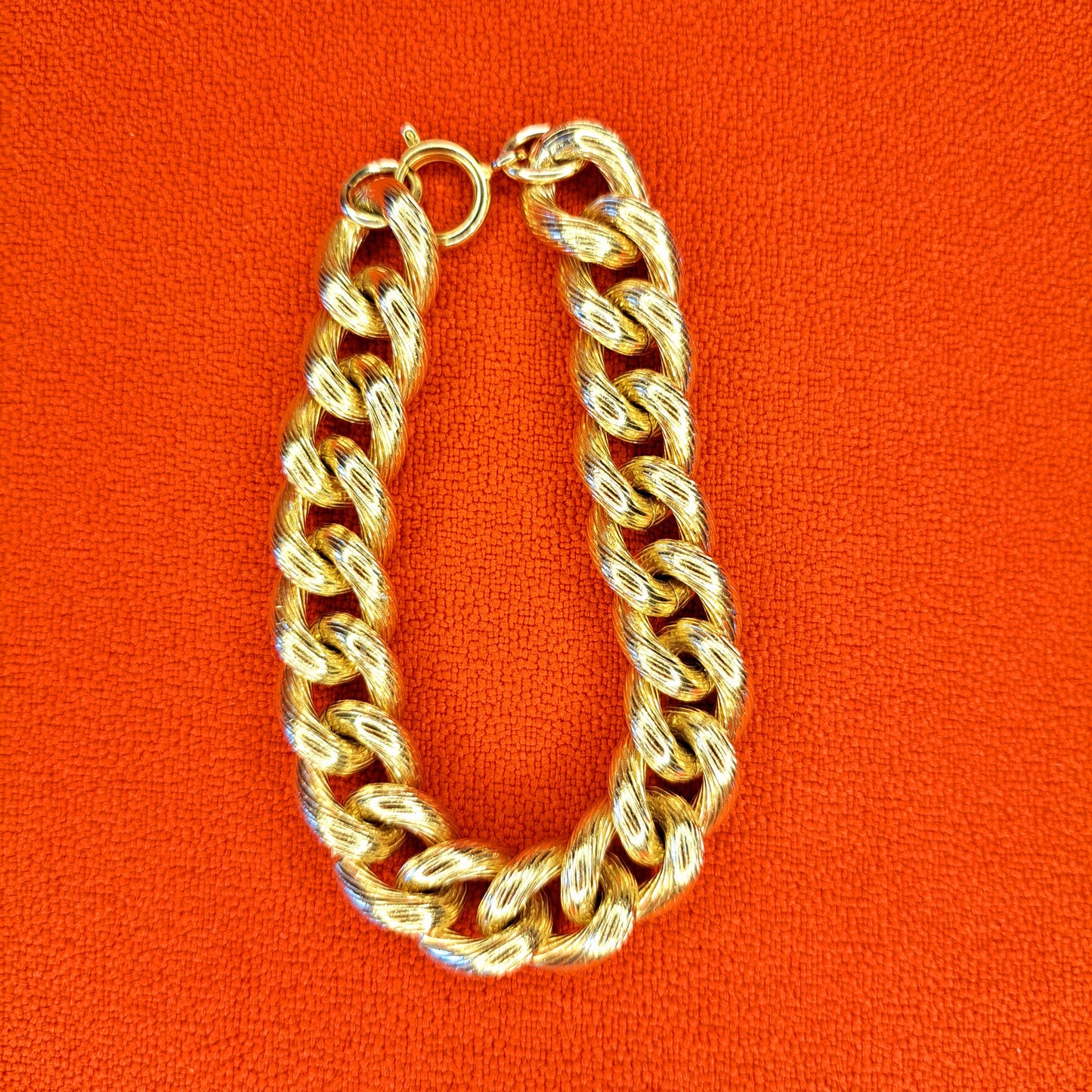 Vintage Bracelet à maille gourmette plaqué or