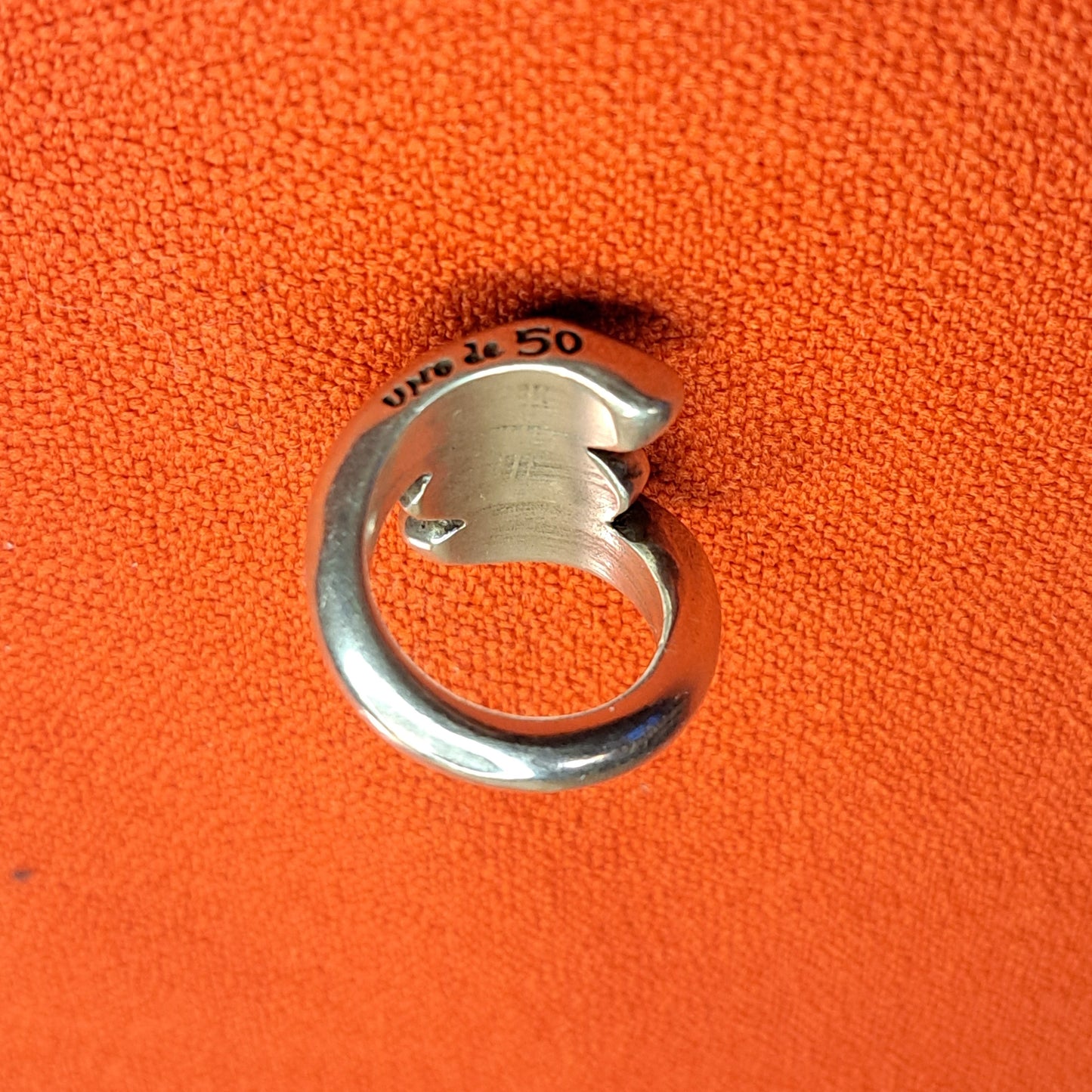 Vintage Bague avec pierre ovale bleue Uno de 50