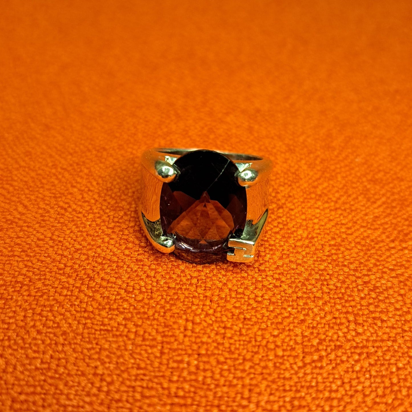 Vintage Bague de créateur argent 935 ornée d'une améthyste ovale