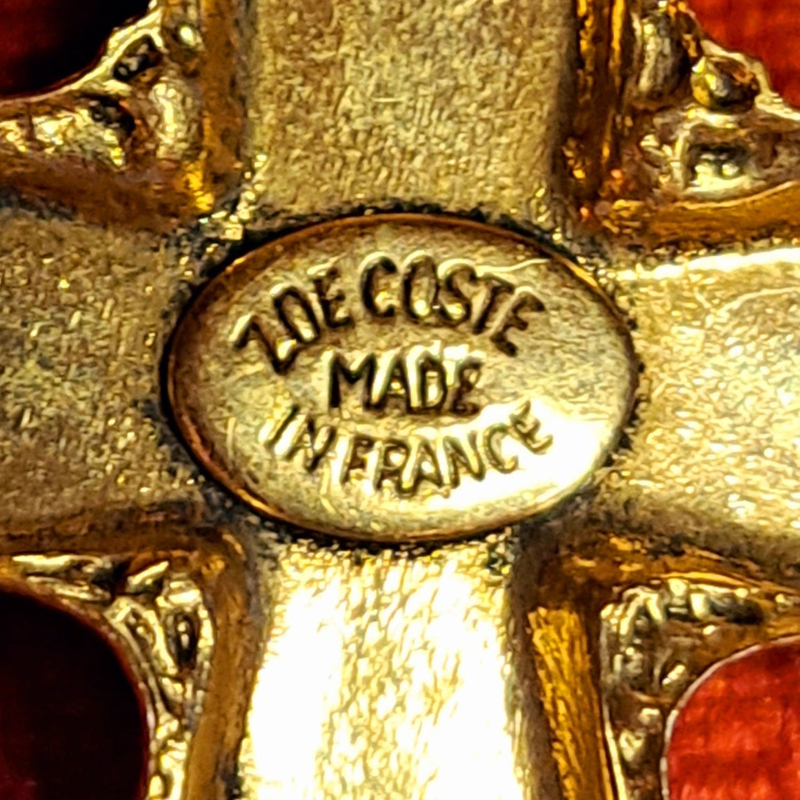 Vintage Collier par Zoé Coste (Créatrice de Réminiscence) Pendentif Croix Ornée