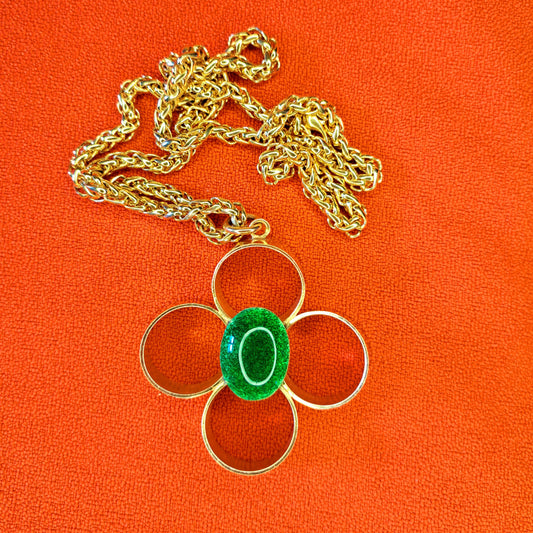 Vintage Collier avec pendentif fleur