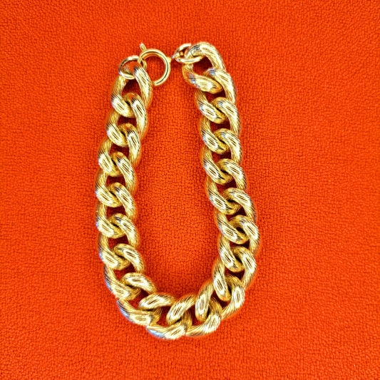 Vintage Bracelet à maille gourmette plaqué or