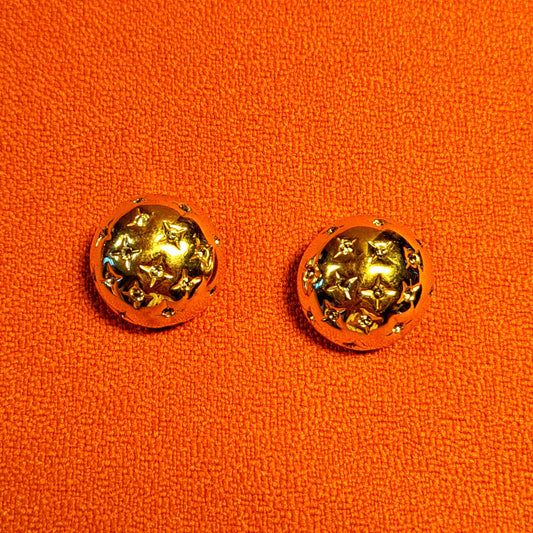 Vintage clips demi boule avec étoiles strass