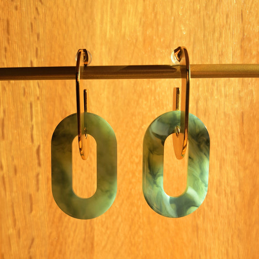 Boucles d'oreilles Armelle Kaki