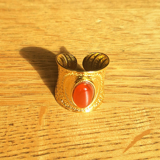 Bague Manchette Cornaline